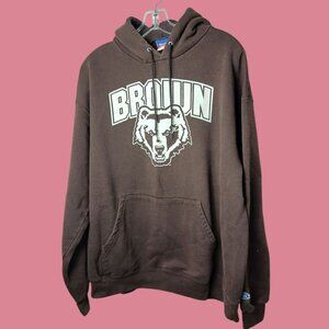 Champion Brown "Bear" Hoodie Mens Sweatshirt With Kangaroo Pocket Brown Xlarge